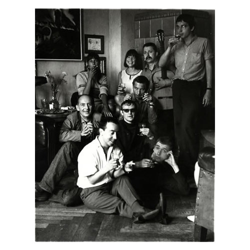 1967 (von links nach rechts) Robert Havemann, Helga M. Novack, Fritz Rudolf  Fries, Kurt Bartsch, Sarah Kirsch, Rainer Kirsch, Wolf Biermann, Gert Loschütz, Christoph Borkowski © Roger Melis